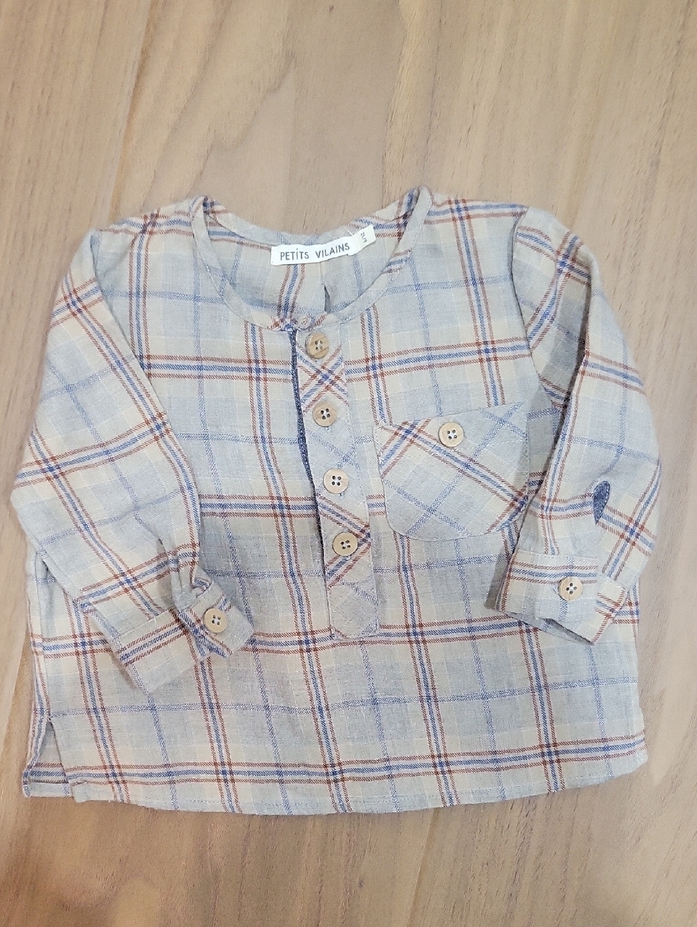 Petits Vilains Plaid Shirt 6-12m